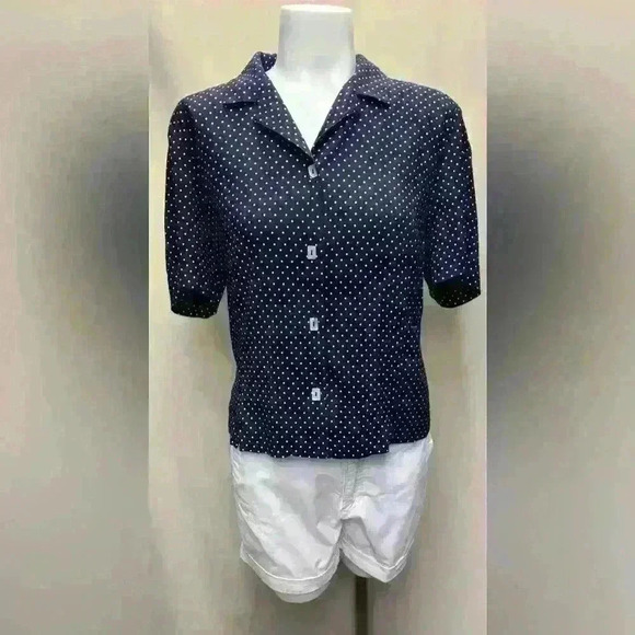 Teddi vintage Semi Crop Length Top with slits at Front Princess Seam Size Large - Picture 1 of 8